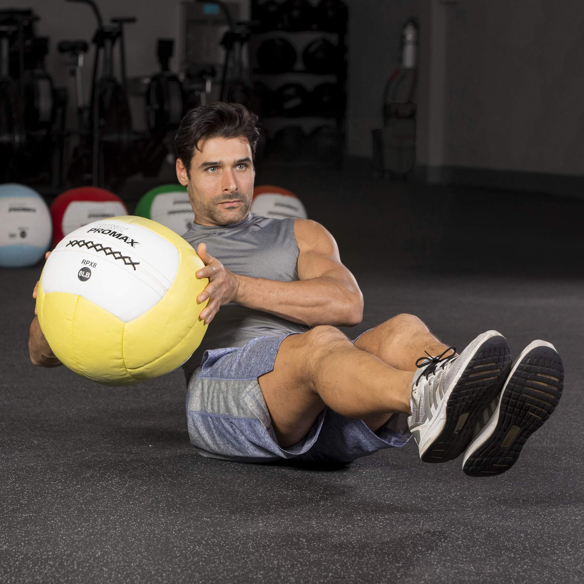Champion Sports Rhino ProMax Slam Balls - 10 lb Soft Shell Medicine Ball with Non-Slip Grip for Weightlifting, CrossFit, Plyometrics & Home Gym Workouts - Perfect for Strength Training, HIIT & Functional Fitness Exercises