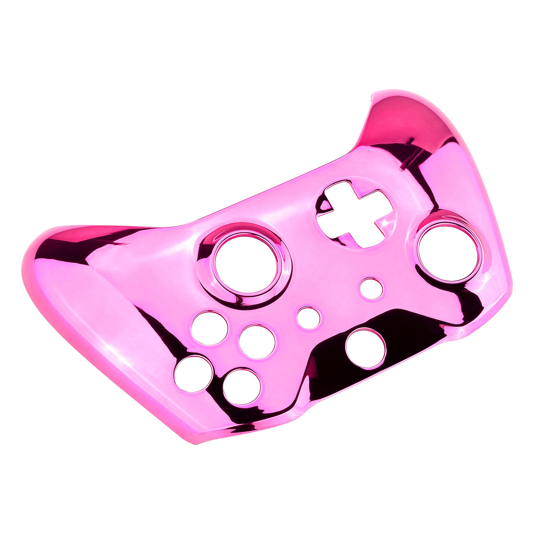 eXtremeRate Chrome Pink Front Housing Shell Faceplate for Xbox One S & Xbox One X Controller (Model 1708) - Custom Replacement Cover for Enhanced Gaming Experience - Perfect for Gaming Enthusiasts & Streamers
