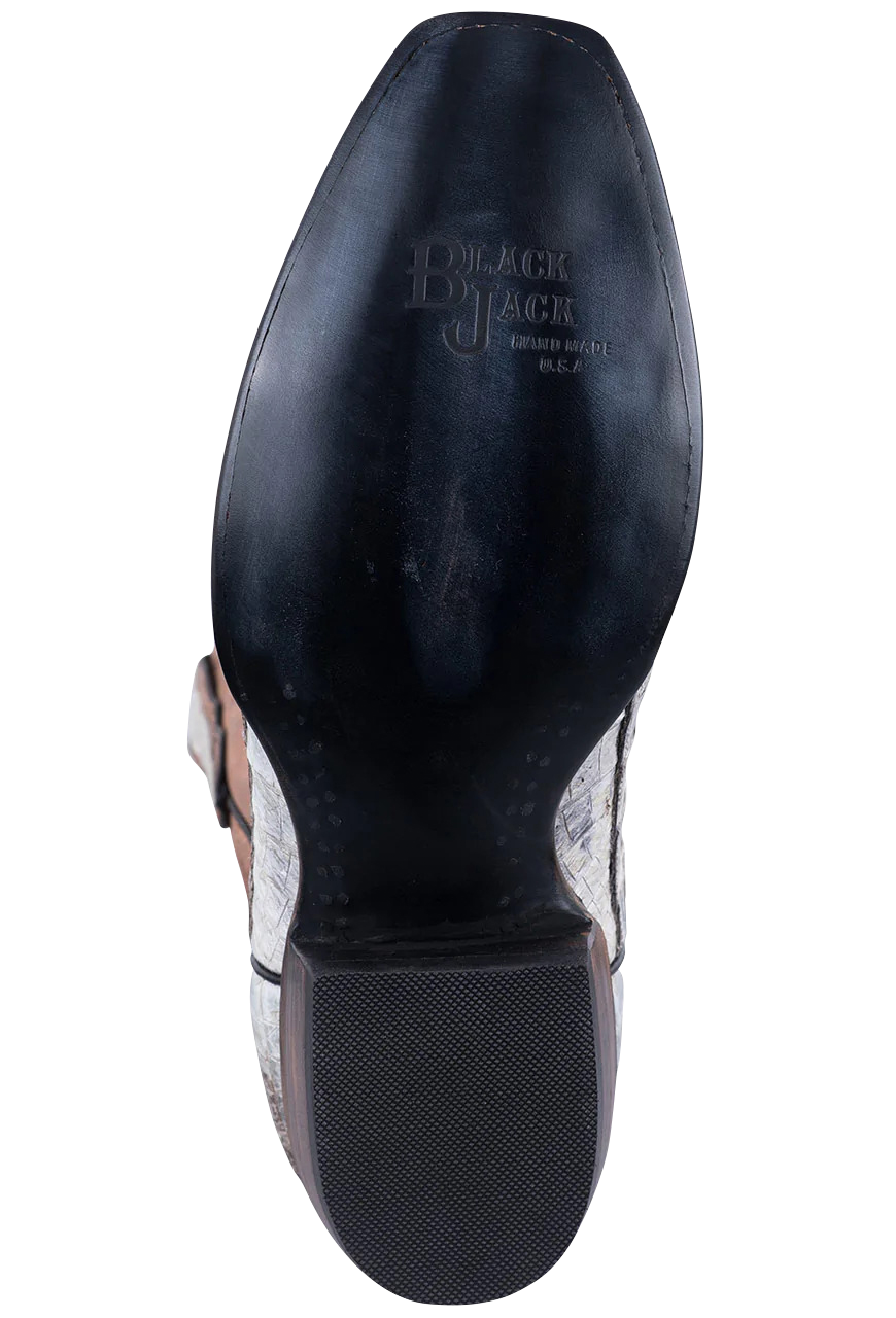 Exclusive Black Jack Men's Caiman Tail Cowboy Boots - Handcrafted Natural Leather Western Boots for Rodeo, Country Dance & Outdoor Adventures