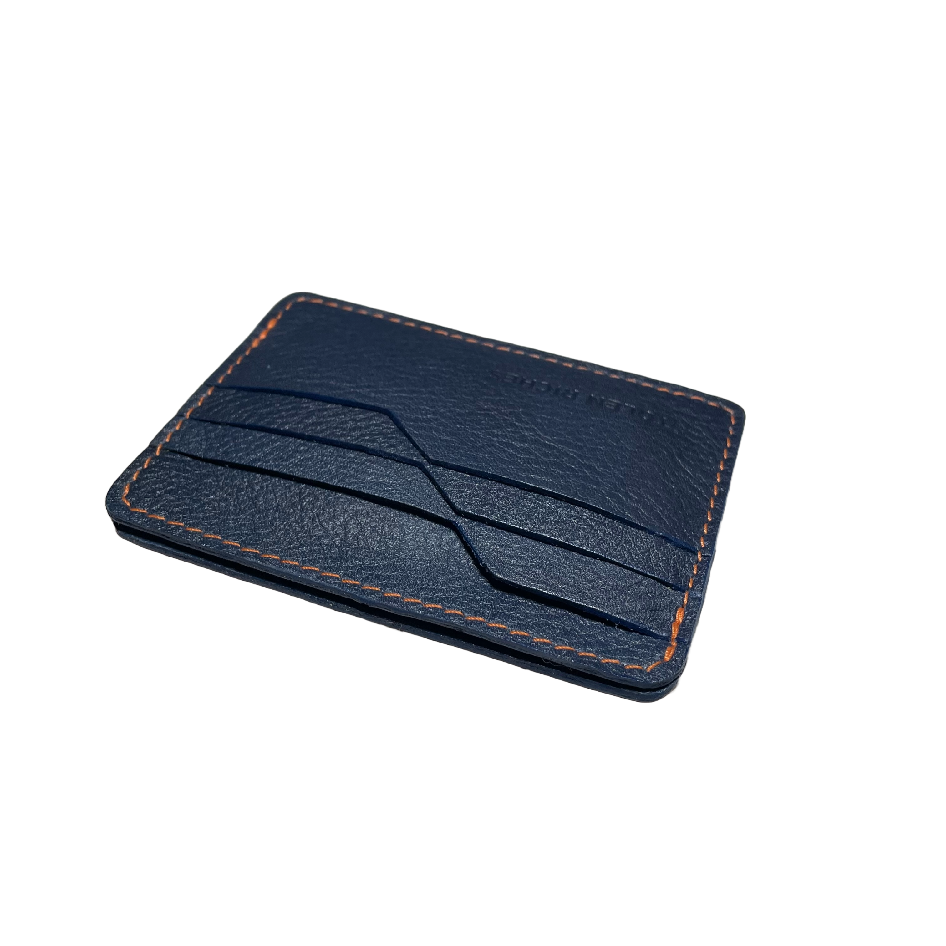 Slim Blue Leather Card Holder Wallet for Men & Women - RFID Blocking Minimalist Front Pocket Wallet for Credit Cards & ID - Perfect for Travel, Business & Everyday Use