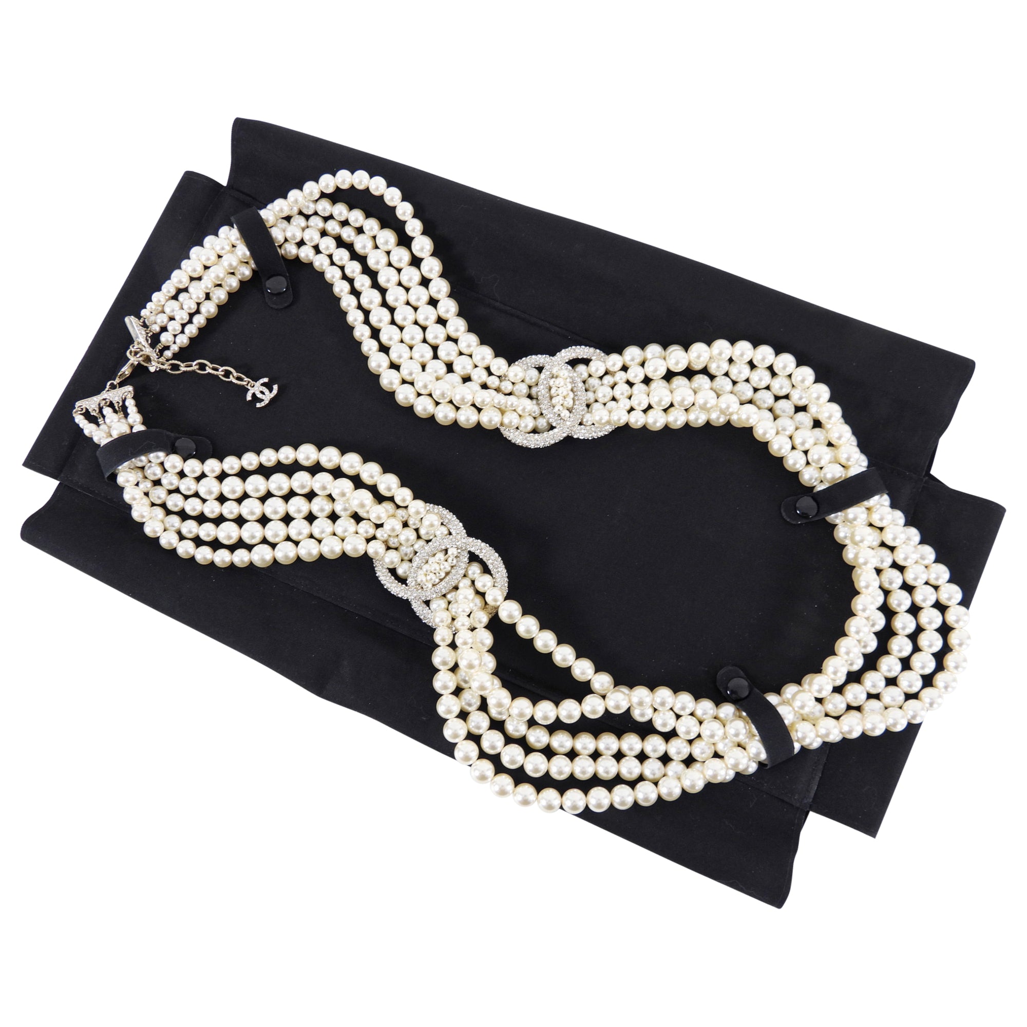 Chanel 18B Pearl Large Statement 5 Strand Necklace - Luxury Fashion Jewelry for Women, Elegant Pearl Necklace for Party, Wedding & Special Occasions