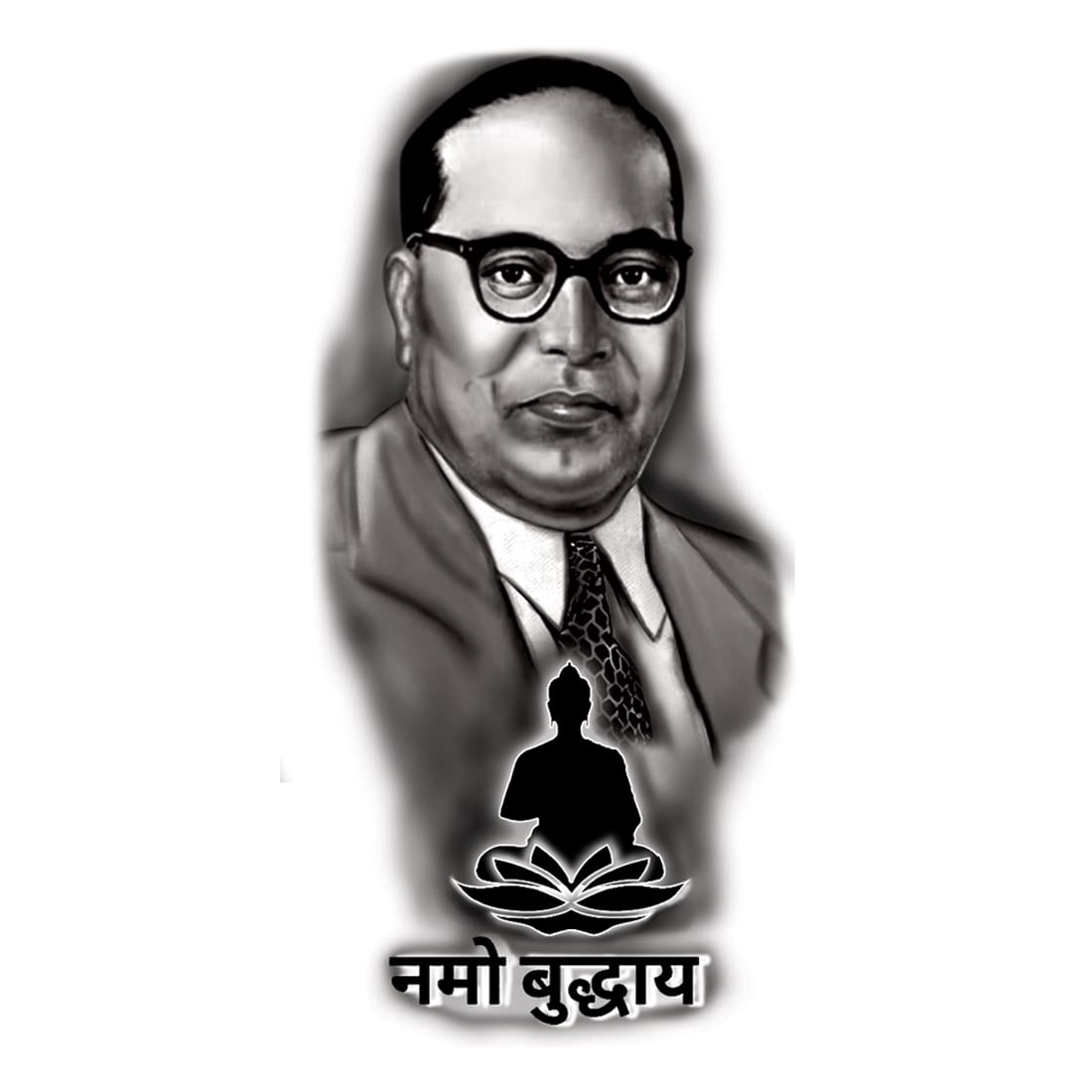 Bhimrao Ambedkar and Mahatma Buddha Temporary Tattoo - Waterproof Fake Body Art for Men & Women - Perfect for Festivals, Parties and Spiritual Events