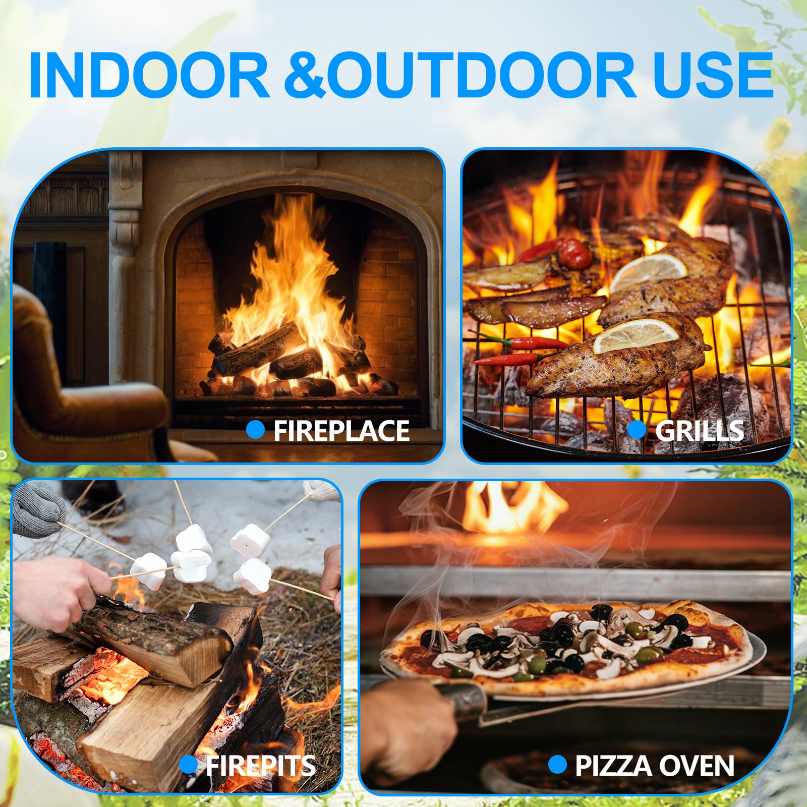 150 PCS Natural Fire Starter for Fireplace - Waterproof Fire Starters for BBQ, Pizza Oven, Fire Pit & Camping | Quick Light Charcoal & Wood Firestarter for Outdoor Cooking, Bonfires & Emergency Use