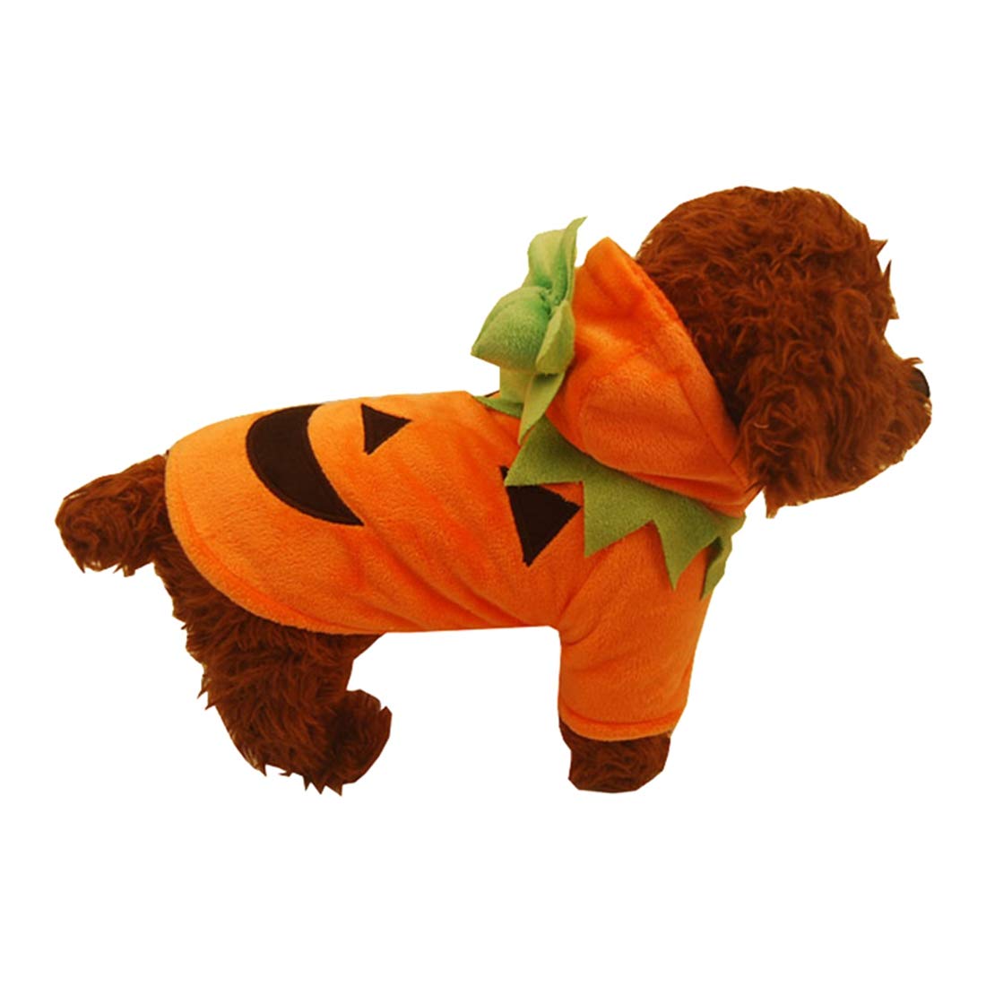 Pumpkin Plush Halloween Costume for Small & Medium Dogs - Cute Pet Cosplay Outfit, Dog Fancy Dress & Holiday Decoration Accessories - Perfect for Halloween Parties, Trick-or-Treating & Photo Shoots