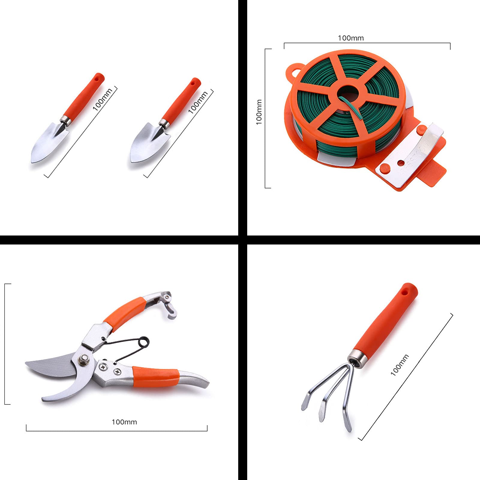 Stainless Steel Heavy Duty Indoor Outdoor Gardening Tool Set with 60W Hot Glue Gun - Complete Planting Kit for DIY Crafts, Home Garden Projects & Floral Arrangements