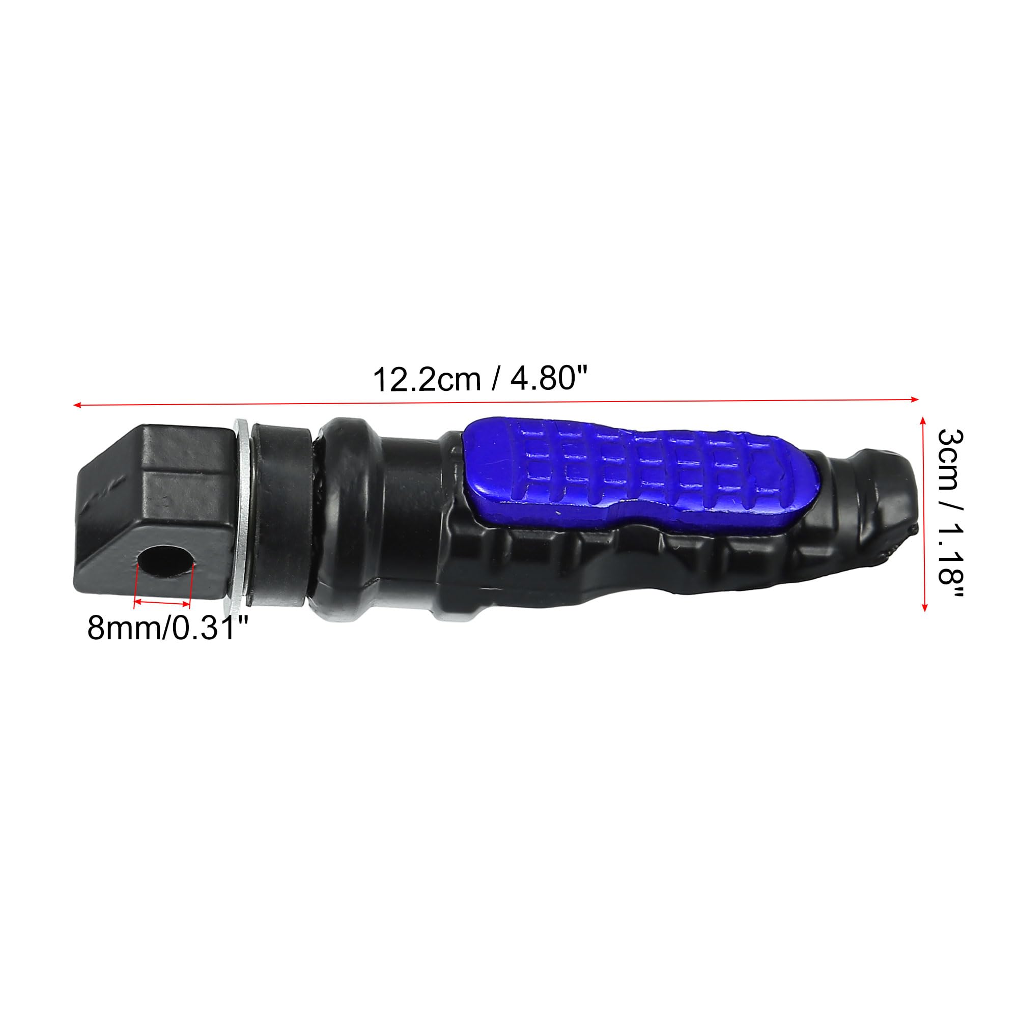 Motoforti 1 Pair Universal Motorcycle Foot Pegs - Aluminum Alloy Footrest Pedals for Dirt Bikes & Cruisers (Blue) - Perfect for Off-Roading & Long-Distance Riding