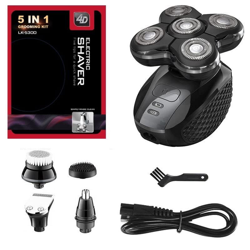 Men's Electric Razor - 5-Blade Rechargeable Shaver for Beard & Body Hair Trimming | Waterproof Cordless Shaving Machine for Smooth Grooming | Perfect for Travel, Home & Gym Use