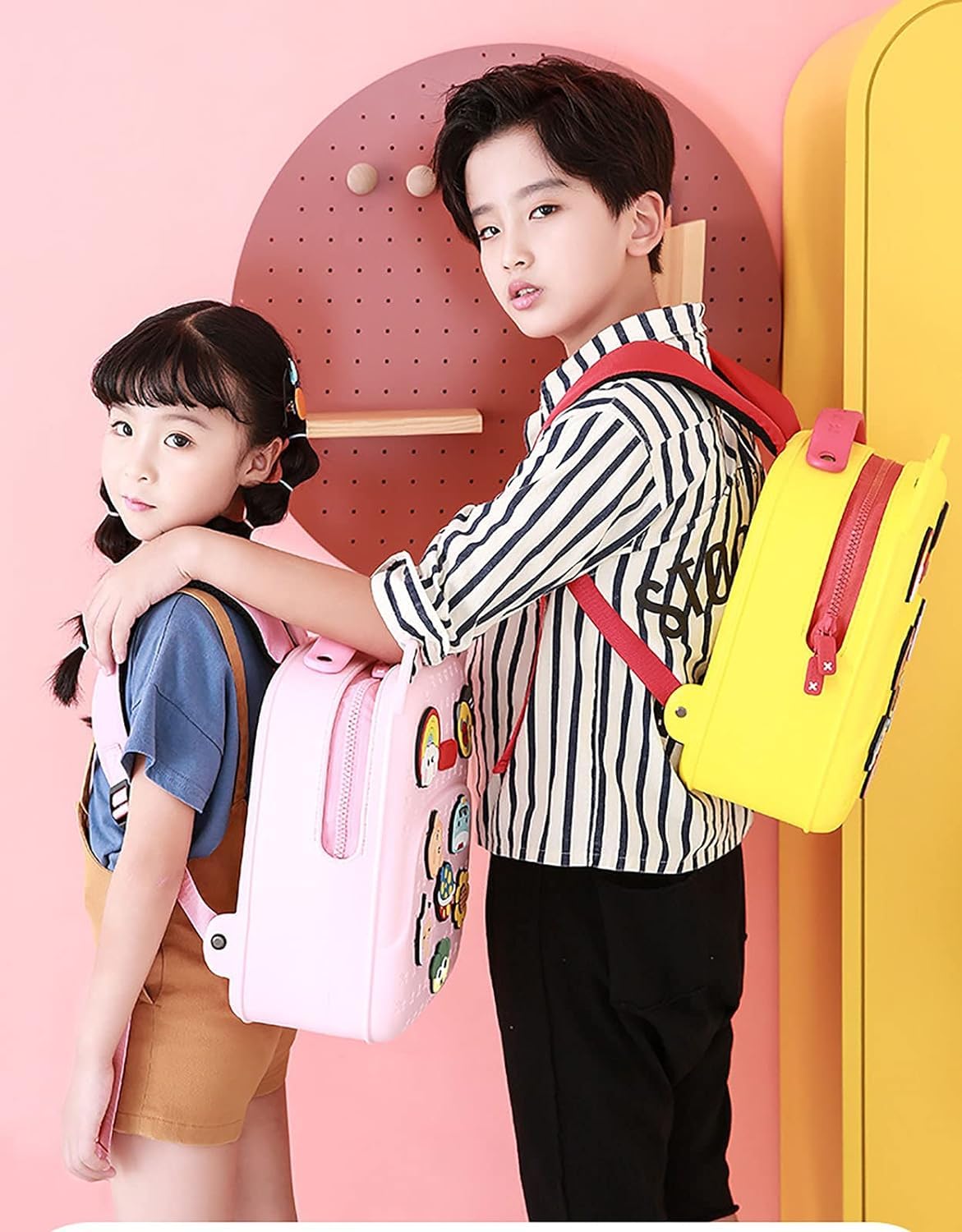 Rahisa Waterproof Kids Backpack - Lightweight School Bookbag for Boys & Girls Ages 3-12 | Durable Unisex Children's Backpack with DIY Patches | Perfect for School, Travel & Outdoor Adventures