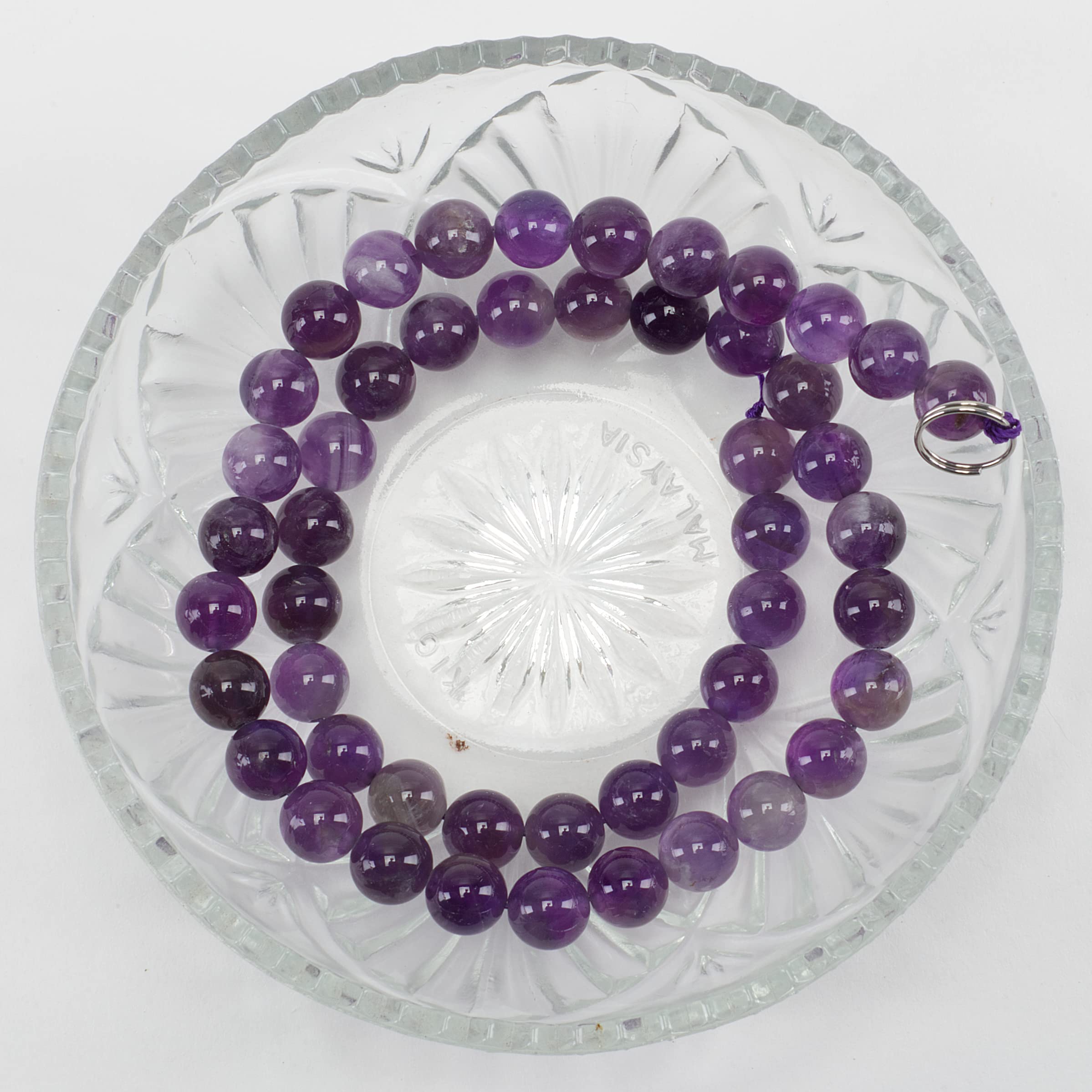 8mm Amethyst Gemstone Round Beads for Jewelry Making - 45 PCS per Strand | Cherry Tree Collection | Perfect for Bracelets, Necklaces & DIY Craft Projects