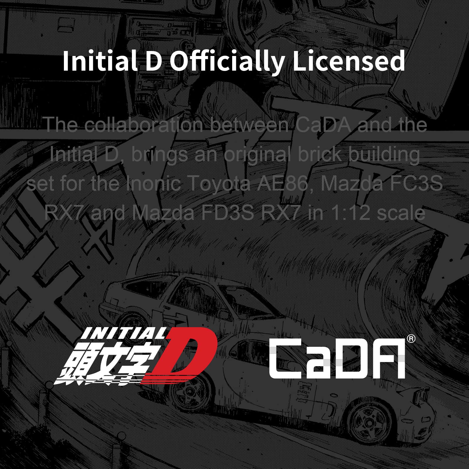 1:12 Scale Initial D Mazda RX7-FD Toy Car Building Set - Collectible Model Racing Car with Simulation Cockpit, Compatible with LEGO - Perfect Gift for Anime Fans & Kids (Great for Display, Racing Play & DIY Projects)