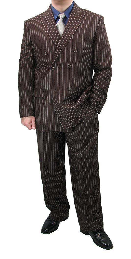 Premium 2-Piece Men's Double Breasted Pinstripe Suit Set with Free Socks - Formal Business Attire for Weddings, Office & Special Occasions