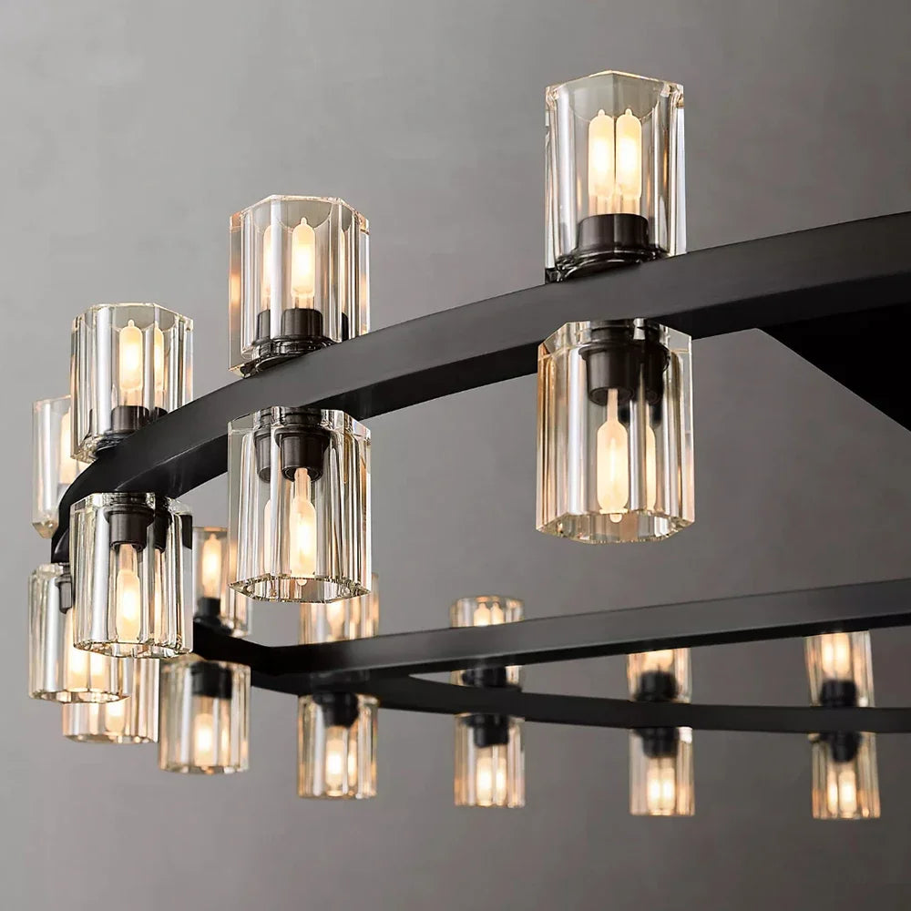 Elegant Crystal Glass Circular Pendant Light - Modern Ceiling Lighting Fixture for Dining Room, Bedroom, and Living Room Decor