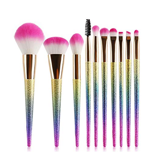 10PCS Soft Frosted Handle Makeup Brush Set - Eyeshadow, Foundation & Blending Brushes (Colorful) - Perfect for Professional Makeup Artists & Beginners - Ideal for Daily Makeup, Contouring & Special Occasions