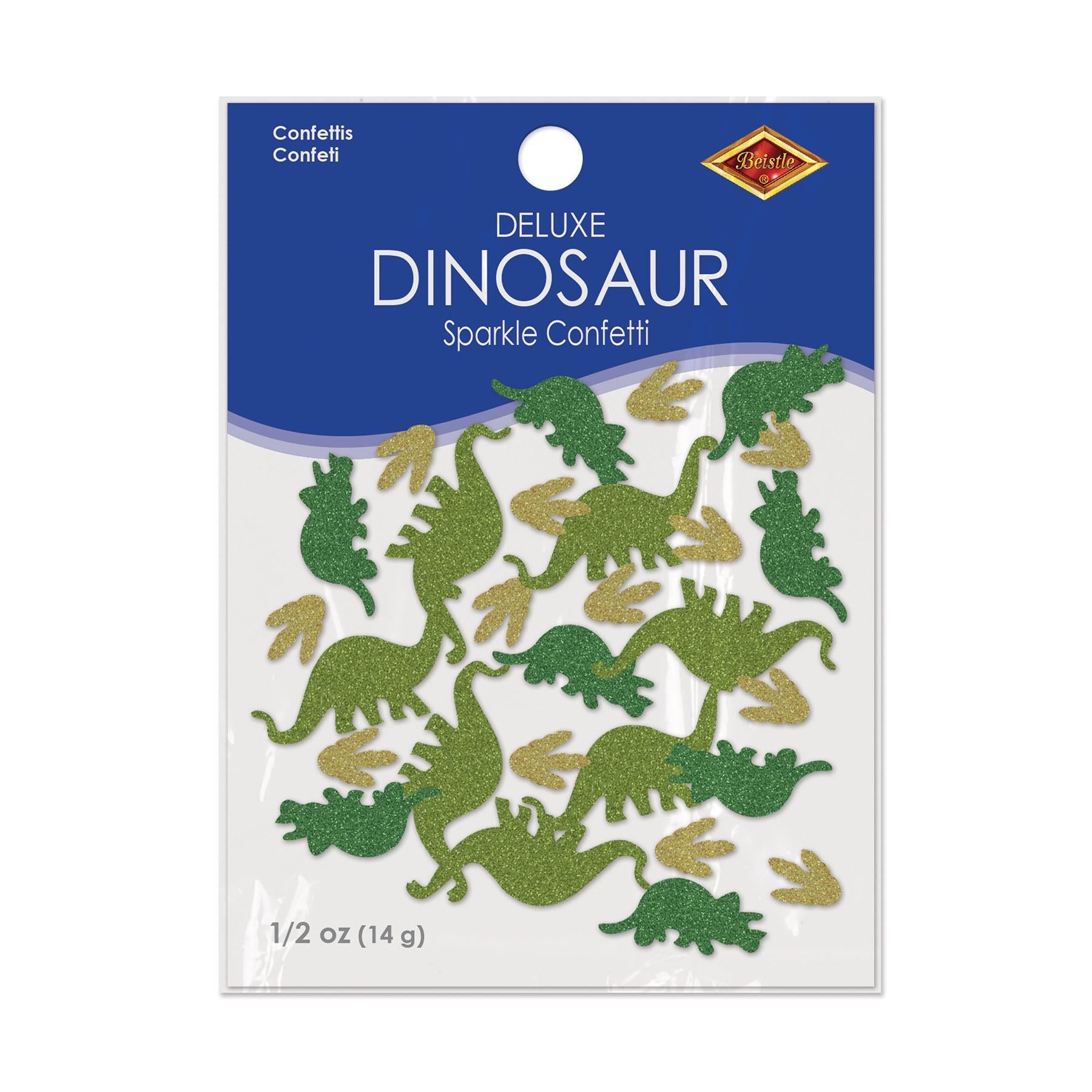 12 Pack Beistle Dinosaur Deluxe Party Sparkle Confetti (0.5 Oz/Pkg) - Colorful Dinosaur-Themed Glitter Confetti for Birthday Parties, Baby Showers & Festive Celebrations