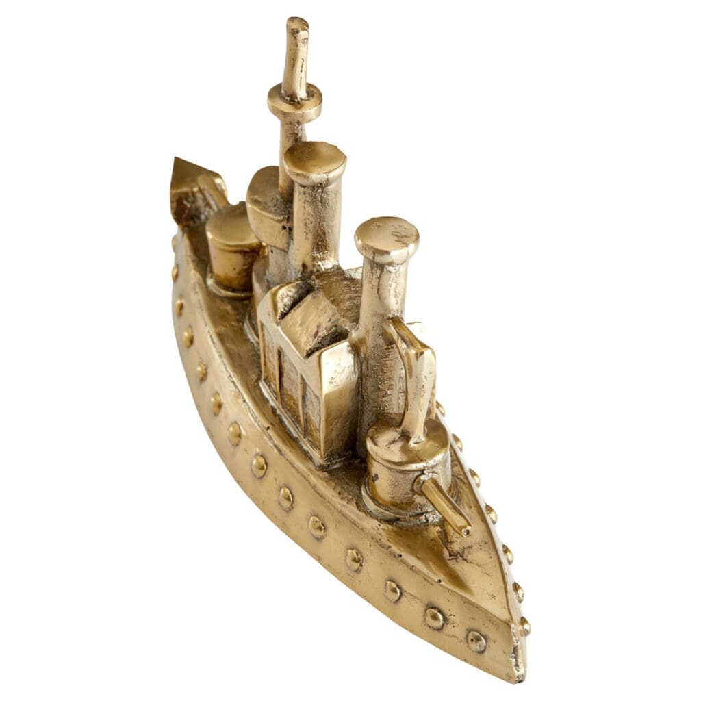 Cyan Design 11230 Aged Brass Boat Token - Nautical Decor for Home, Office, or Coastal Themed Spaces