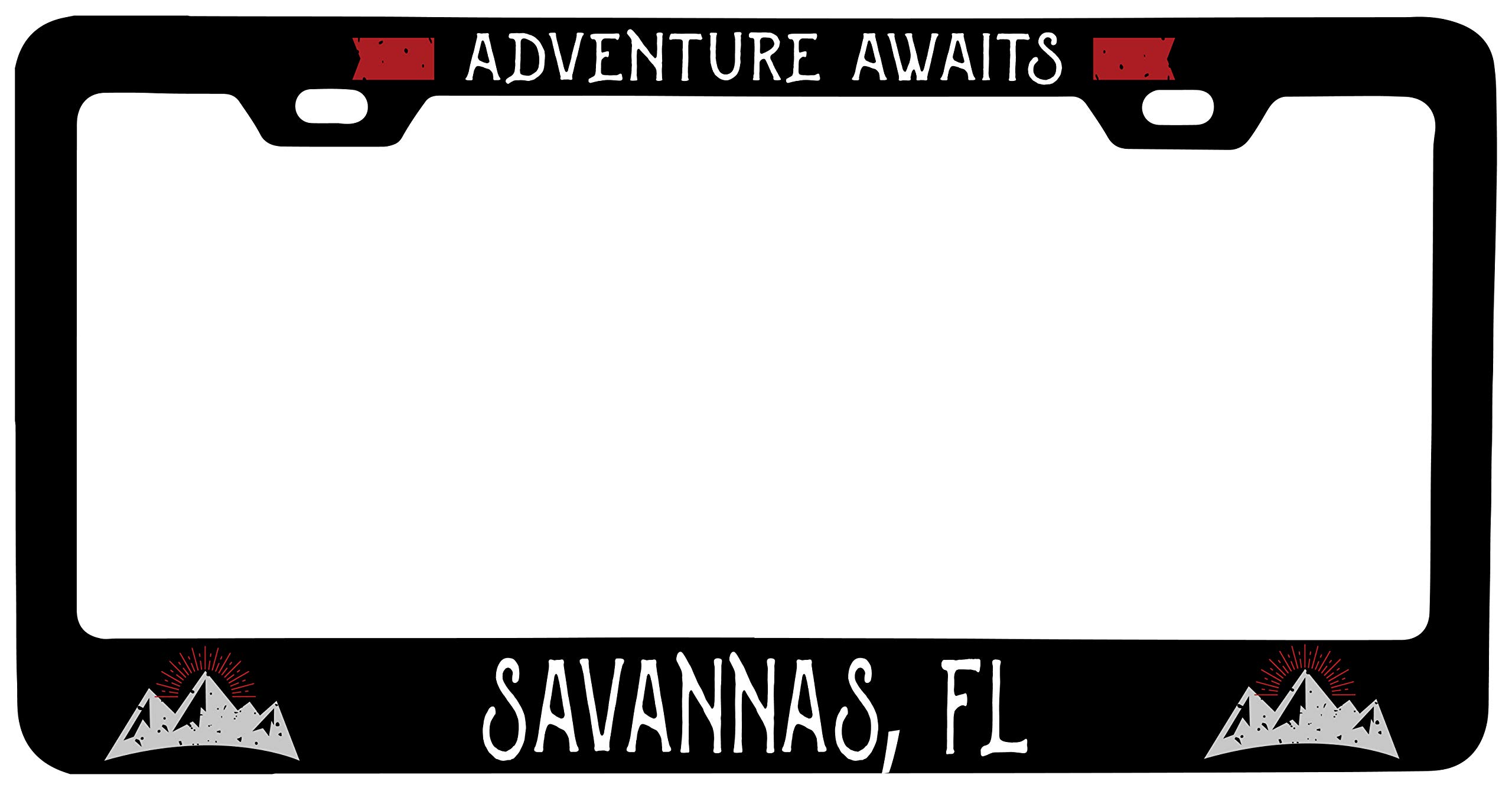 Savannas Florida Vanity Metal License Plate Frame - Custom Car Accessories for Trucks & SUVs - Perfect for Gifts & Personalization