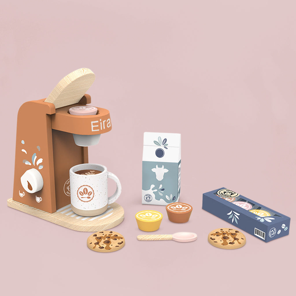 Personalized Toy Coffee Machine for Kids - Pretend Play Barista Set, Perfect for Imaginative Play & Birthday Gifts - Play Kitchen Accessories for Toddlers & Children