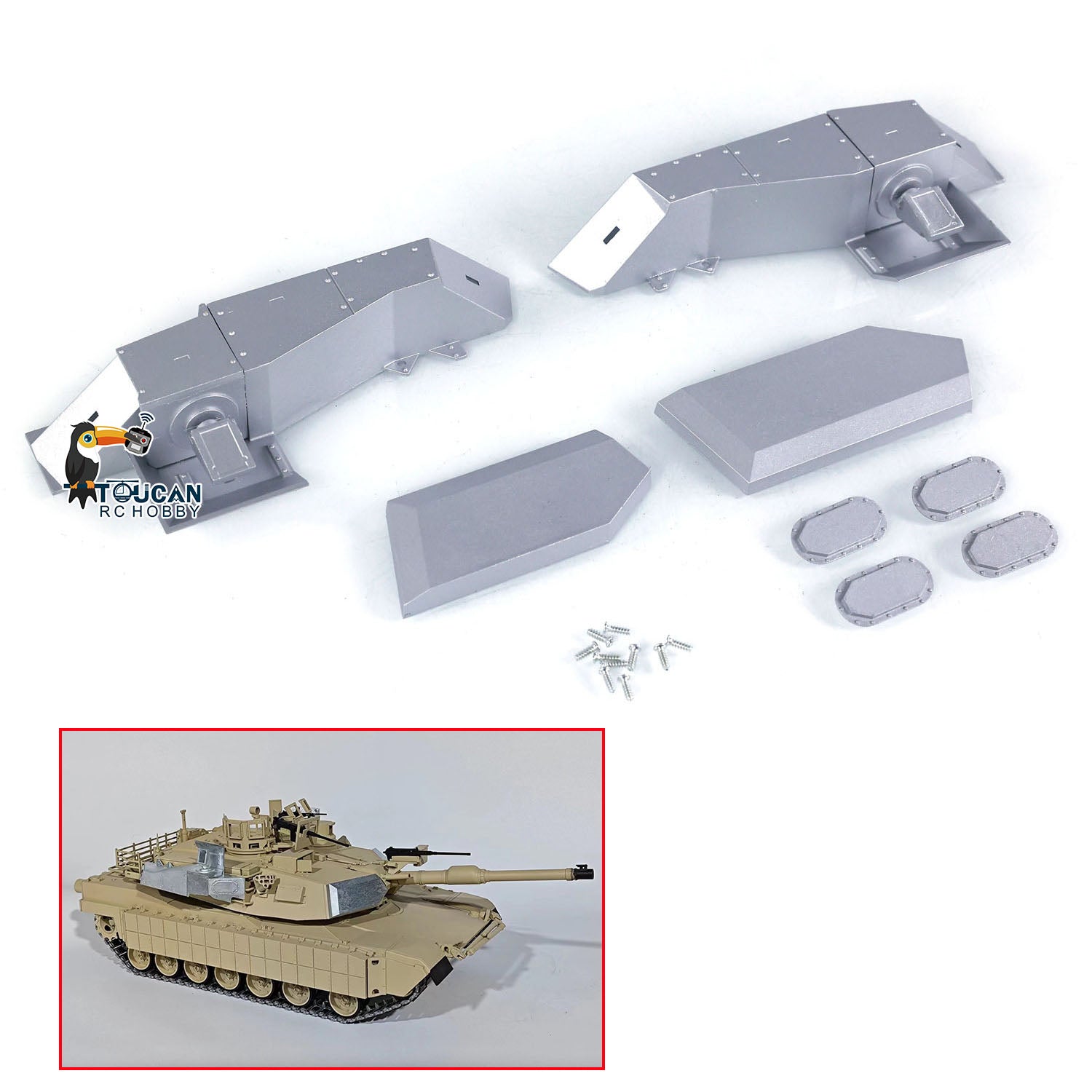 1/16 Heng Long RC Tank M1A2 Abrams 3918 Metal Decorative Parts - Painted Military Vehicle Accessories for Radio Controlled Armored Model | Perfect for Tank Enthusiasts & Collectors | Enhance Your RC Tank Display & Battles