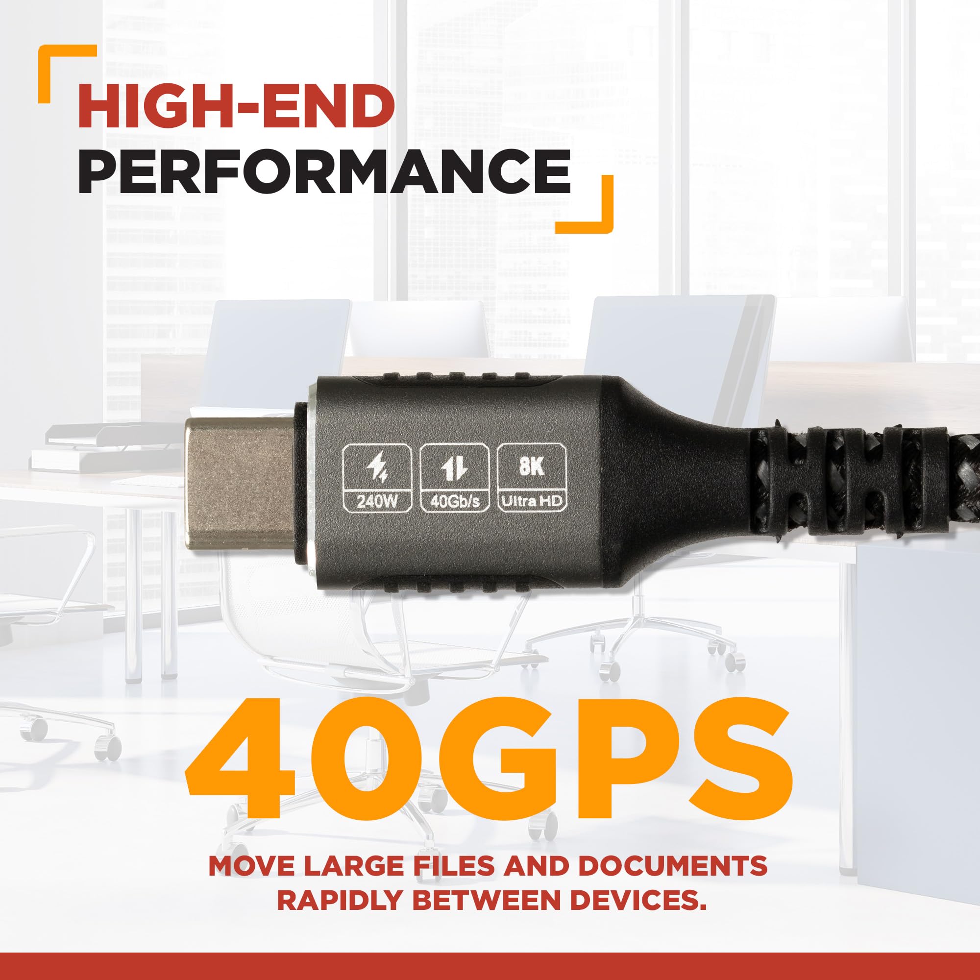Buyer's Point USB C 4 Cable 3.3ft/1m - 40Gbps High Speed & 240W Fast Charging - Thunderbolt 4/3 & USB 4 Compatible - Supports 8K/4K Displays - Perfect for MacBook Pro, iPad Pro, Gaming & Home Theater Setup - 1 Pack