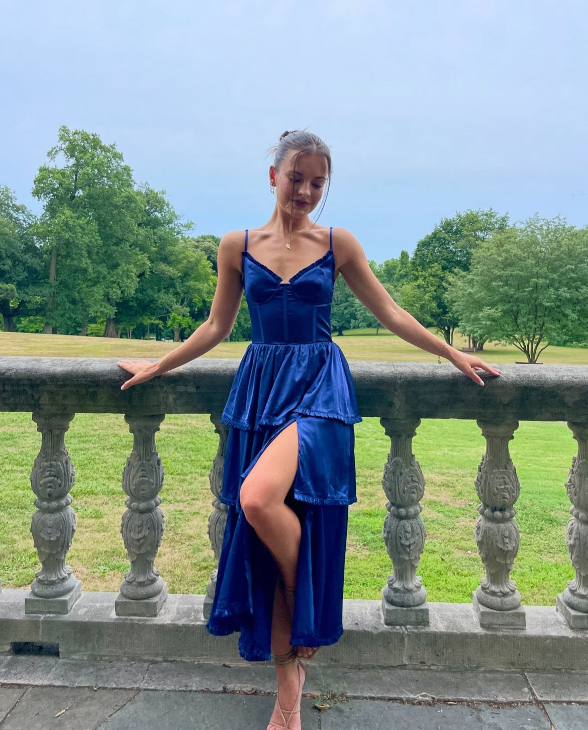 Maeve Corset Midi Dress in Navy Blue - Elegant Bodycon Dress for Women, Perfect for Cocktail Parties, Date Nights & Special Occasions