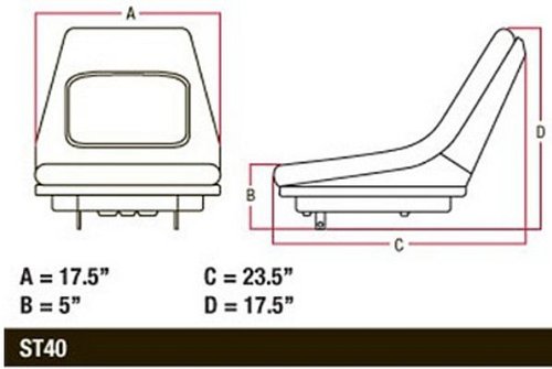 A & I Products High Back Yellow Seat Replacement for John Deere AM126865 - Perfect for Tractor & Agricultural Equipment Comfort
