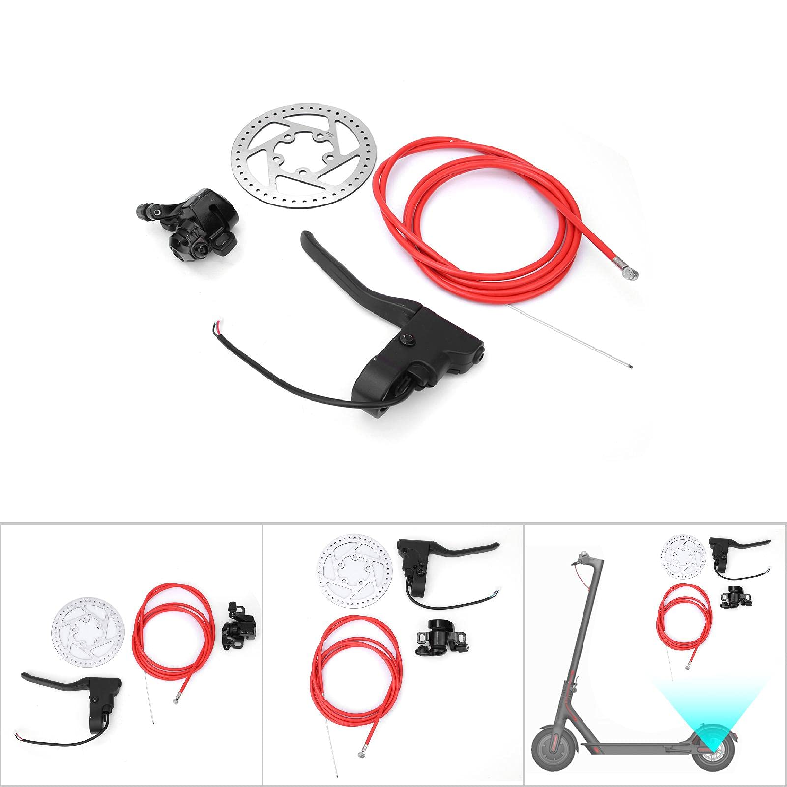 OUKENS Electric Scooter Disc Brake Kit - Metal Brake System with Handle & Cable for Xiaomi M365 - Perfect for Commuting & Urban Riding