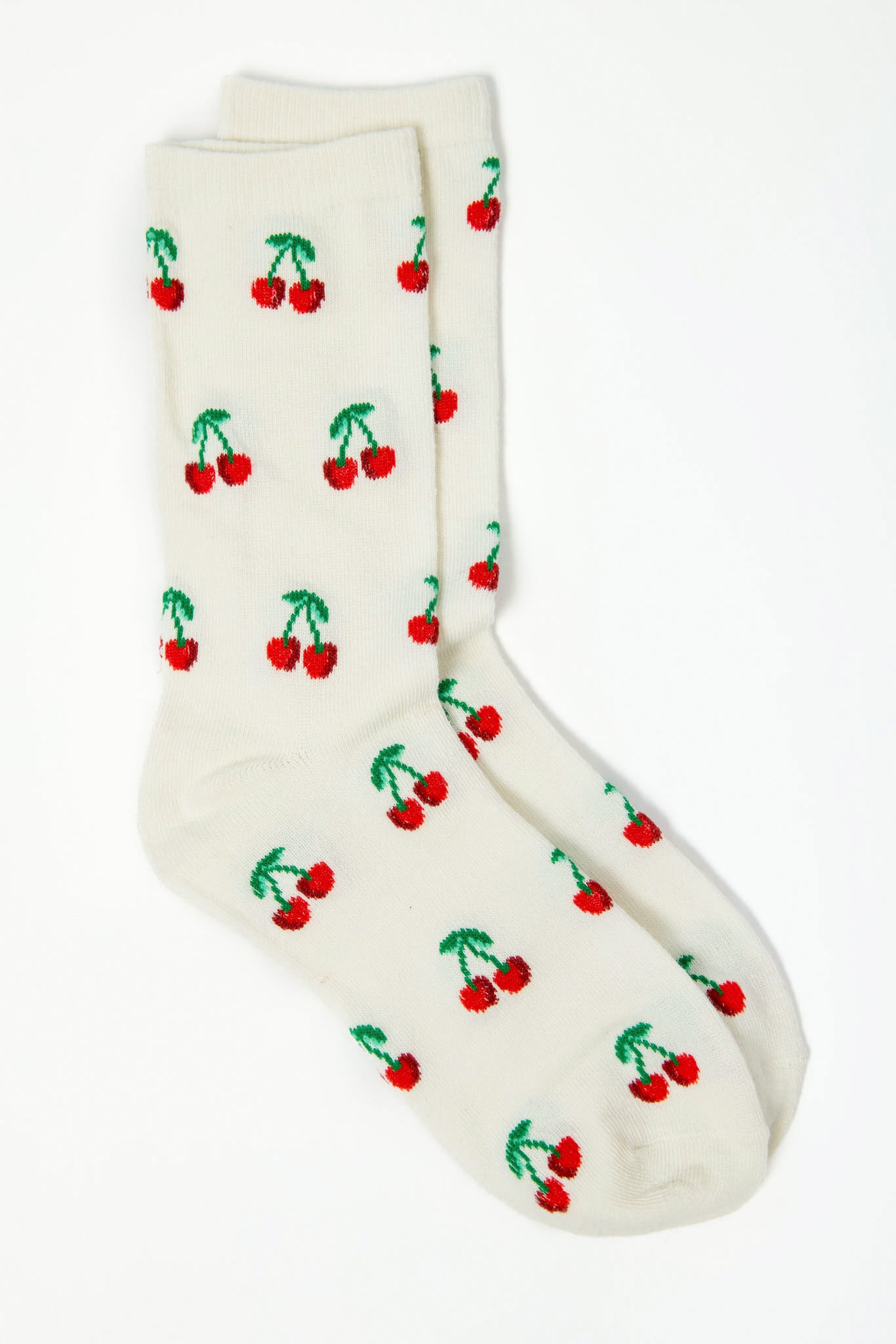 Cherry Print Cotton Socks 0692 - Soft & Comfortable Women's Ankle Socks for Casual Wear, Workout & Daily Use
