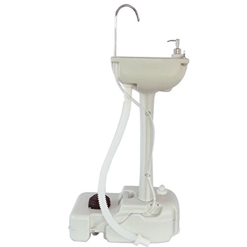 Portable Outdoor Wash Basin Sink with 19L Water Capacity - Foldable Design, Rolling Wheels, Towel Holder & Soap Dispenser for Camping, RV Travel, Fishing, Gardening, Worksites & Outdoor Events - Perfect for Hand Washing, Dish Cleaning & Camp Hygiene