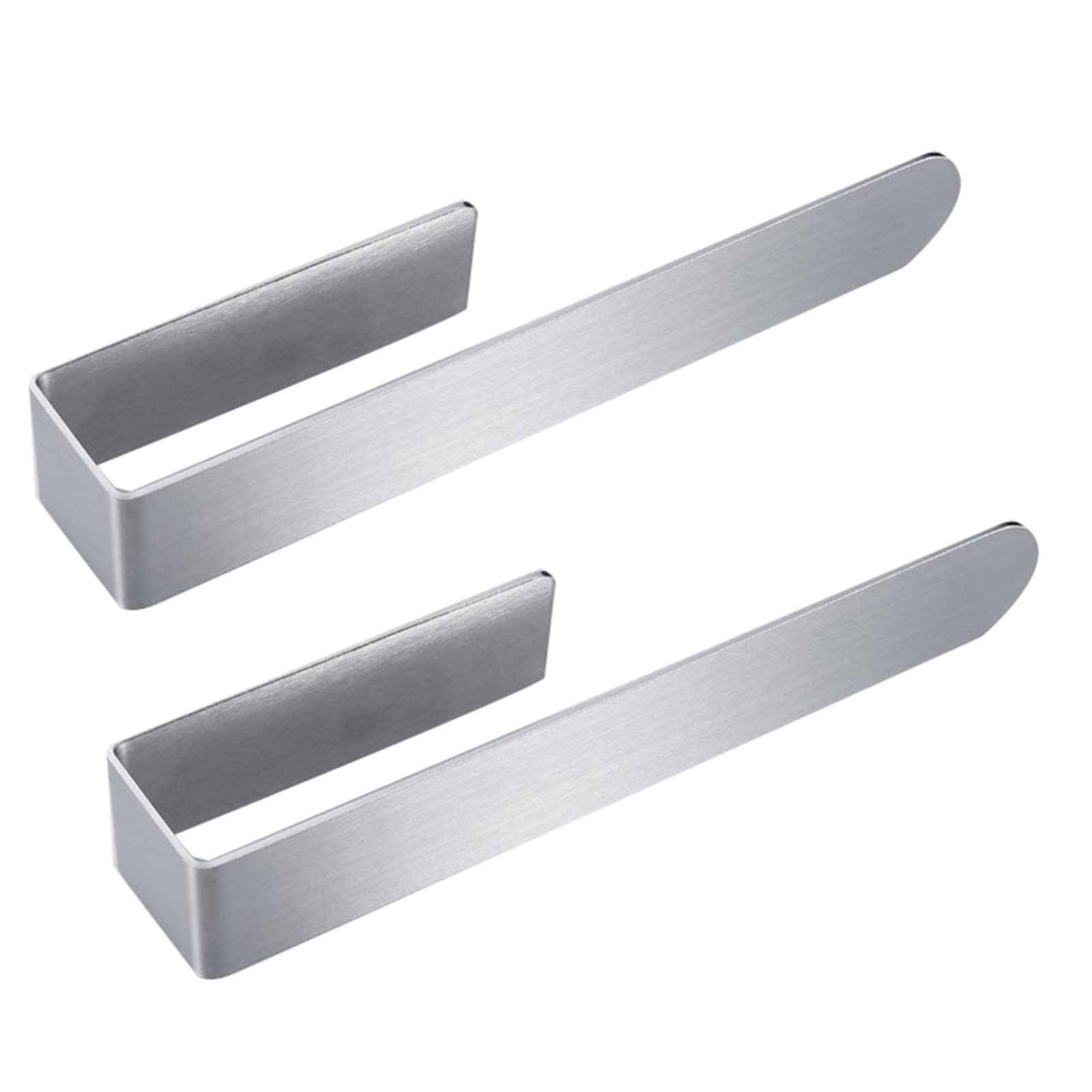 Brushed 304 Stainless Steel Wall-Mounted Bathroom Towel Bar - 2 Pack (23cm, Silver) - Space-Saving Single Rod Towel Rack for Bathroom, Kitchen & Laundry Room Organization