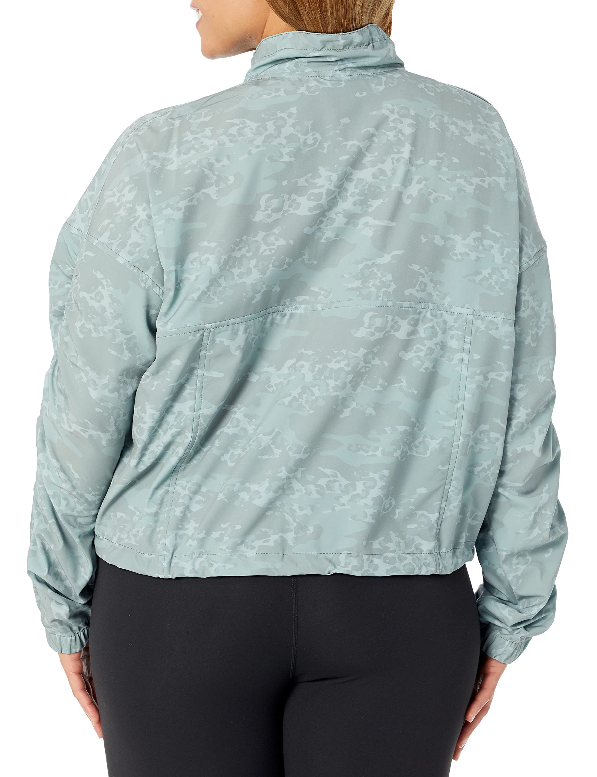 Calvin Klein Performance Women's Print Funnel Neck 1/2 Zip Pullover Sweater with Ruched Sleeves - Athletic Workout & Casual Wear Top for Gym, Running, and Everyday Fashion