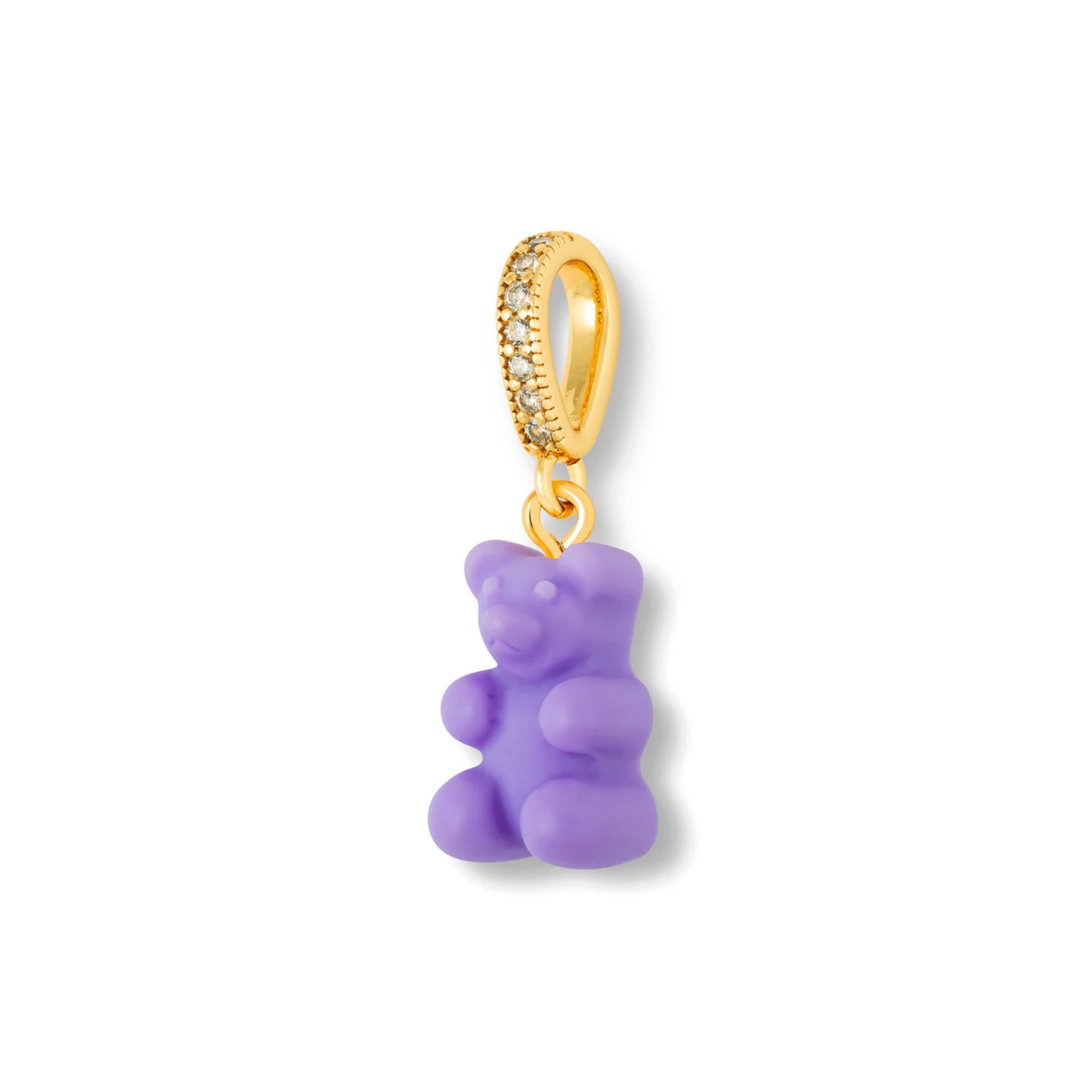Vintage Nostalgia Bear Matte Pendant Necklace with Pave Gold Connector - Perfect for Casual Wear, Gift Giving & Layered Jewelry Looks
