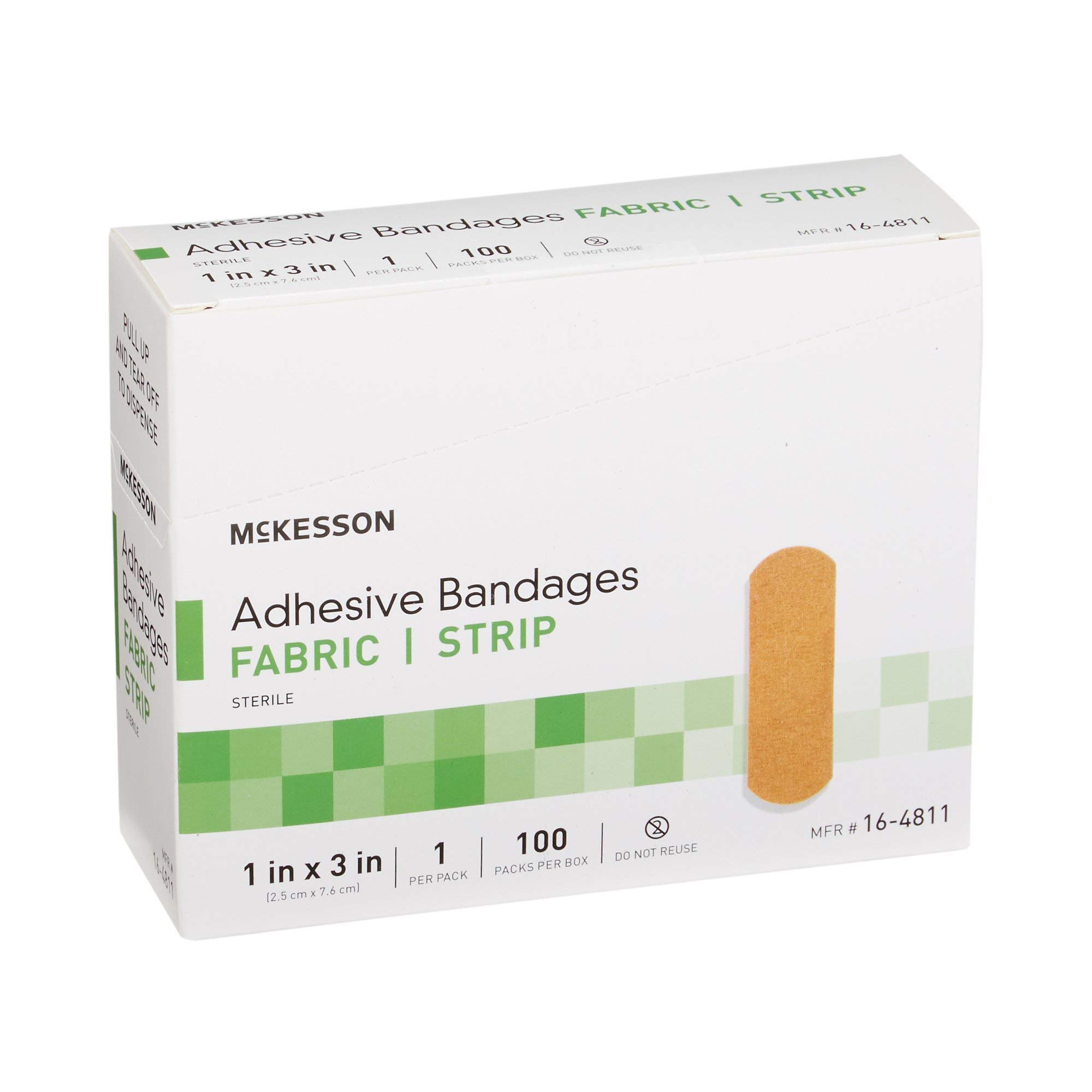 McKesson Performance Adhesive Fabric Bandage Strips, 100 Count (Pack of 3) - First Aid for Cuts, Scrapes & Wounds - Ideal for Home, Office & Travel First Aid Kits
