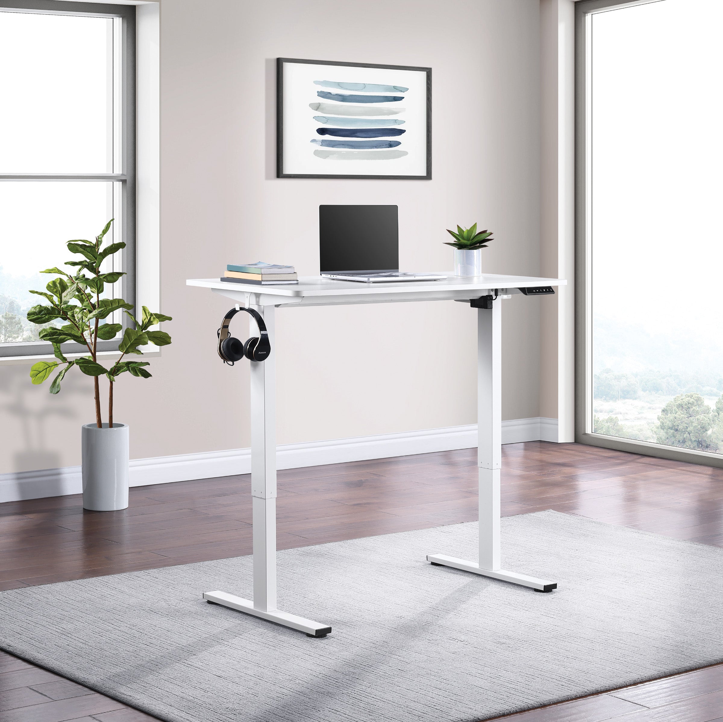 Office Star Primo Sit to Stand Electric Adjustable Height Desk [PMO4823] - Perfect for Home Office, Gaming & Workspace Ergonomics