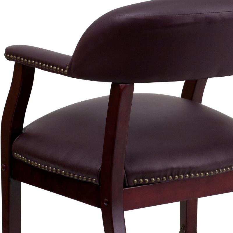 Premium FLASH Leather Office Conference Chair with Accent Nailhead Trim & Smooth-Rolling Casters - Ergonomic Executive Desk Chair for Home Office, Conference Rooms & Professional Workspaces