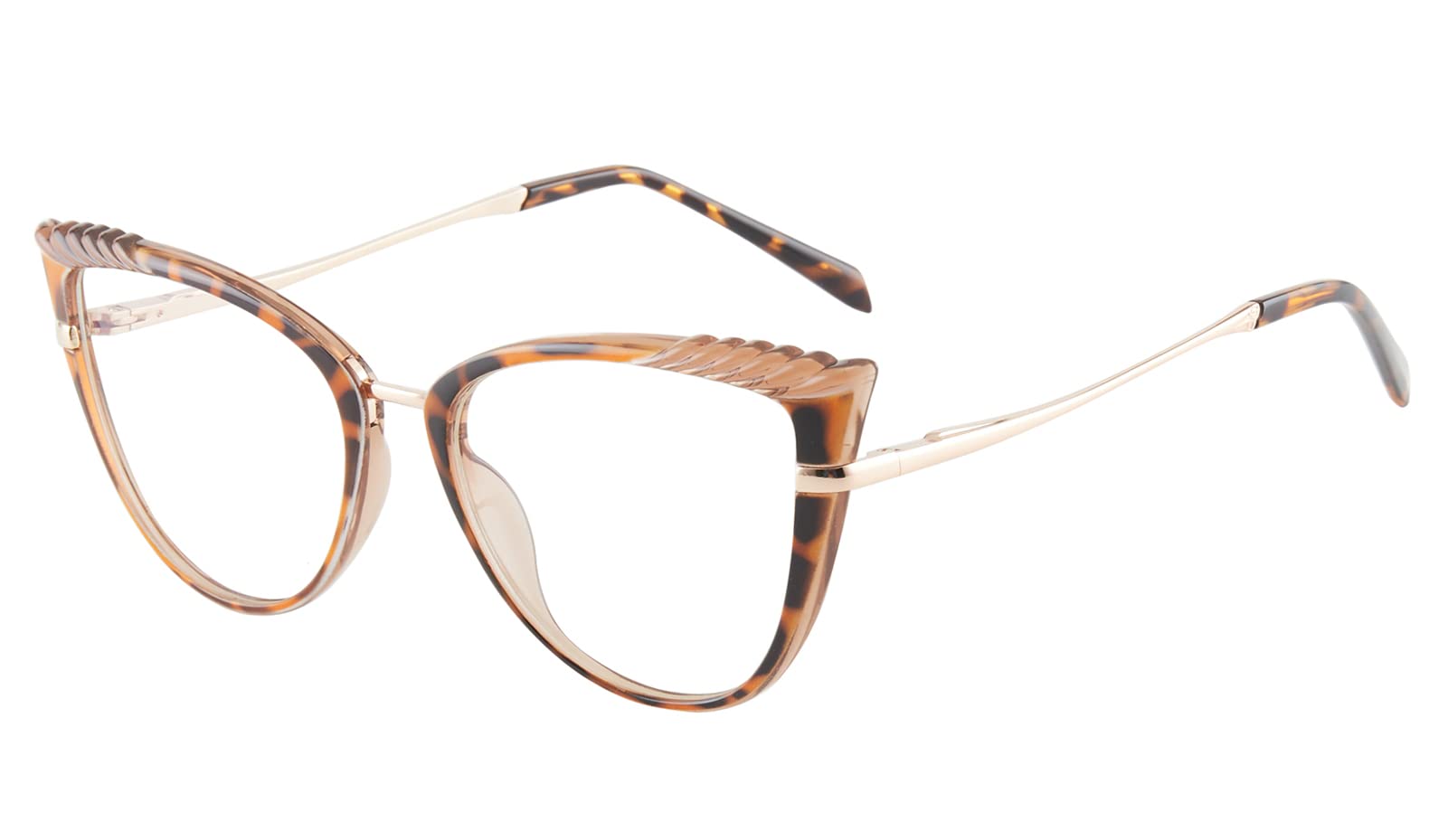 SOOLALA Women's Blue Light Blocking Glasses - TR90 Lightweight Spring Hinged Cat Eye Reading Glasses for Computer, Office & Screen Time (Blue) | Fashionable & Comfortable Eyewear for Work & Study