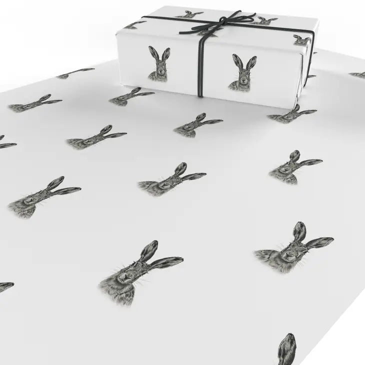 Premium Black and White Hares Wrapping Paper - Elegant Gift Wrap for Birthdays, Weddings & Holidays - Eco-Friendly Kraft Paper for DIY Crafts, Party Decorations & Special Occasions