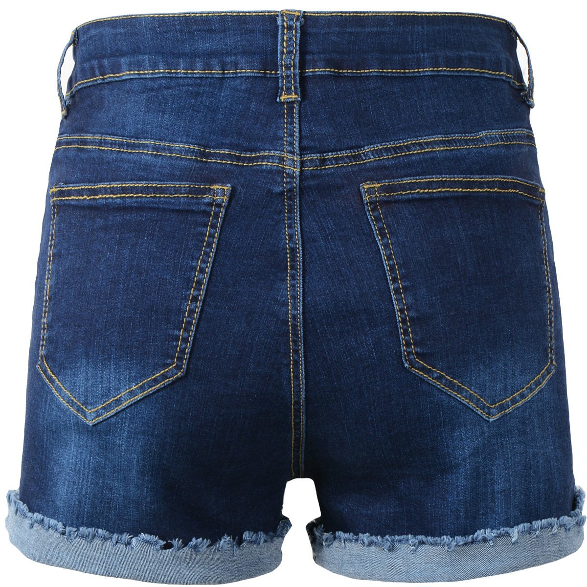 Vanberfia Women's Stretchy Denim Mid Rise Jean Shorts with Pockets - Comfortable High Waist Denim Shorts for Summer, Casual Wear, Beach & Outdoor Activities