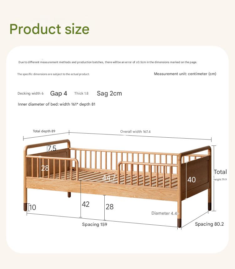 Premium Oak Solid Wood Toddler Bed - Convertible, Multi-Functional Kids Bed with Safety Rails | Perfect for Nursery, Daycare & Small Bedrooms