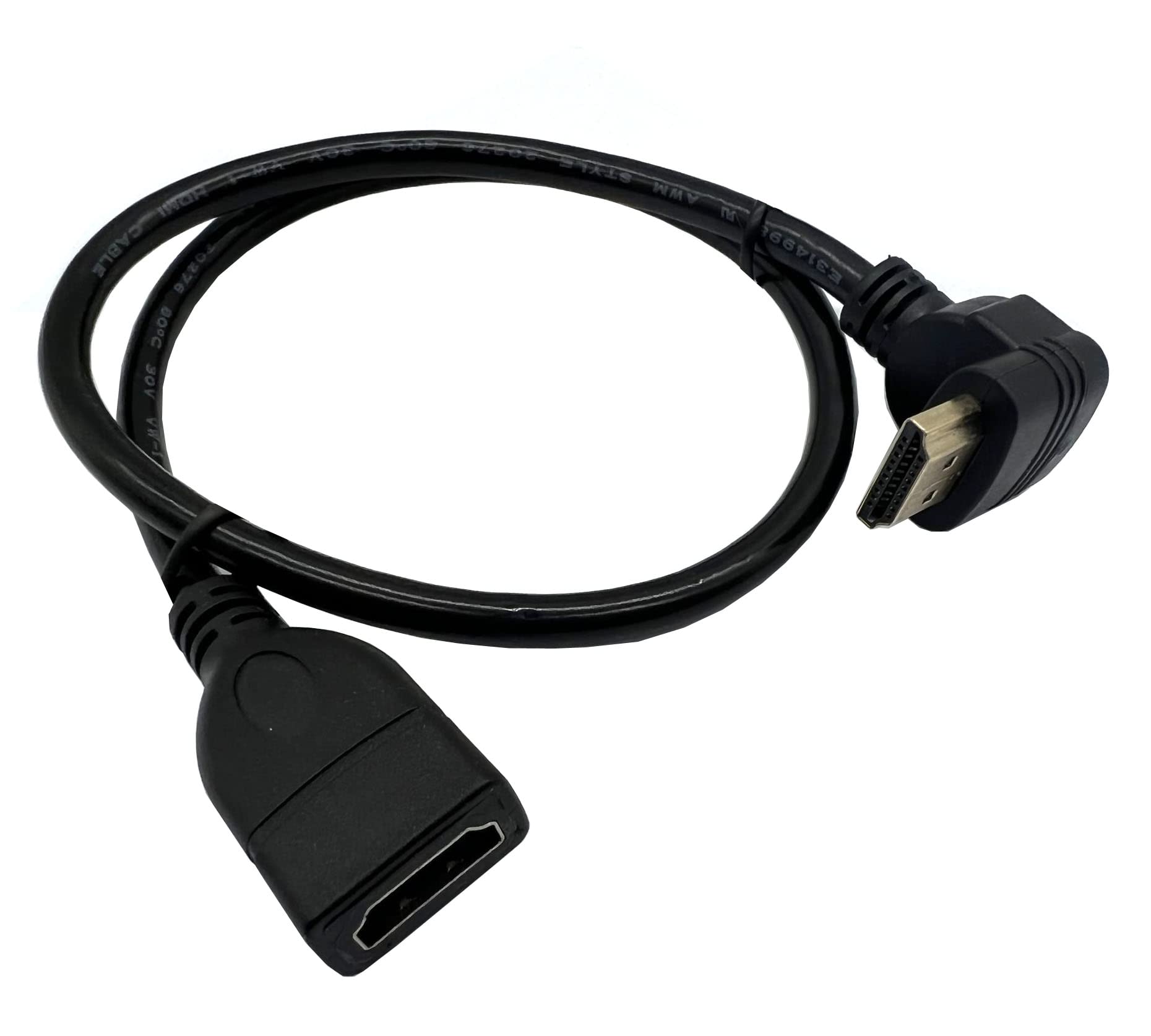 Halokny 90 Degree Right Angle HDMI Extension Cable - High Speed 4K Gold Plated Male to Female Adapter for Smart TV, Laptop, Monitor, Gaming Console - Perfect for Home Theater & Office Setup