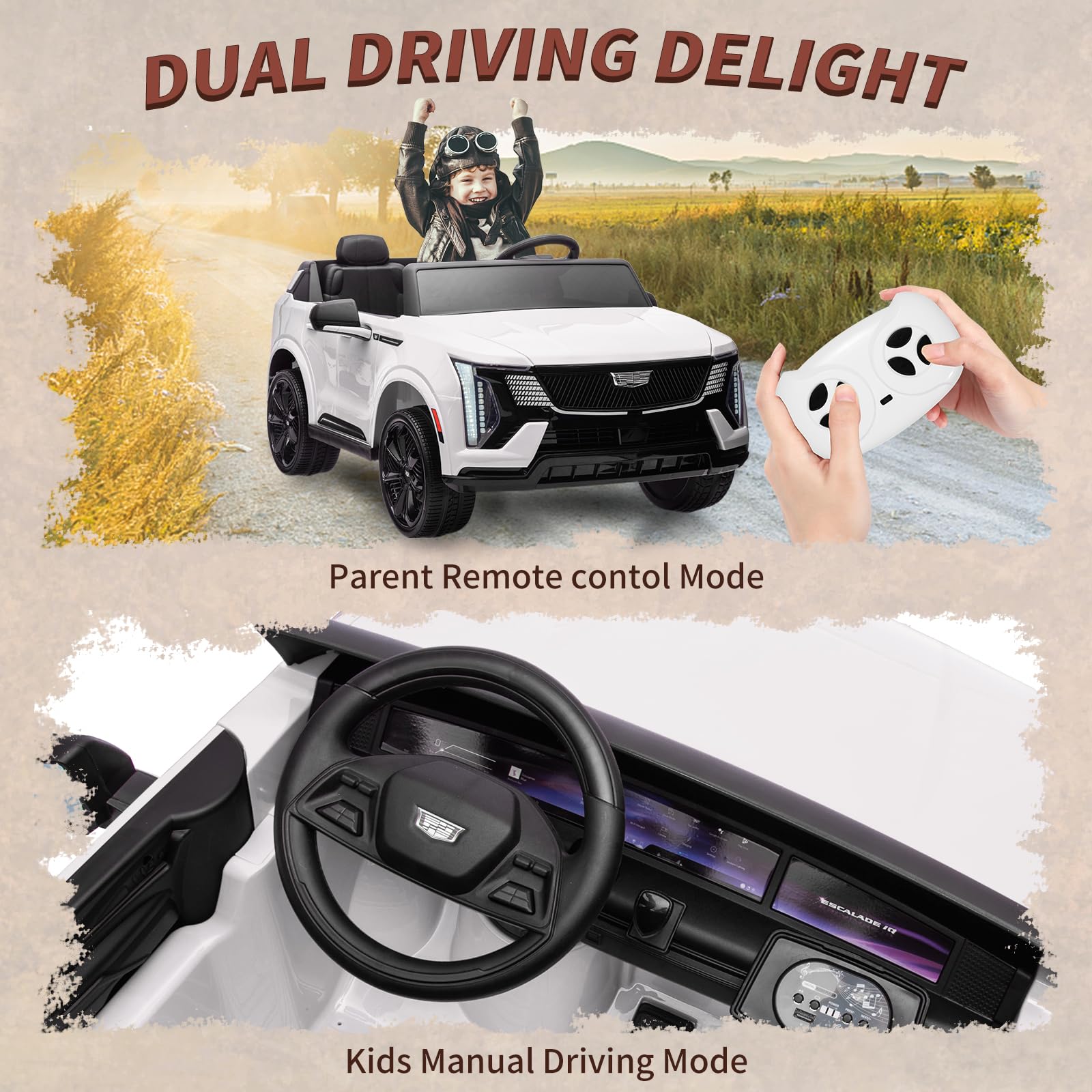 GARVEE 24V Licensed Kids Ride On Car with Parent Remote Control - 2 Seater Electric Vehicle with 4 Wheel Shock Absorbers, Smooth Start, Music & LED Lights - Perfect Birthday Gift for Boys & Girls Ages 3-8 - Great for Indoor & Outdoor Play, Park Rides & Backyard Adventures