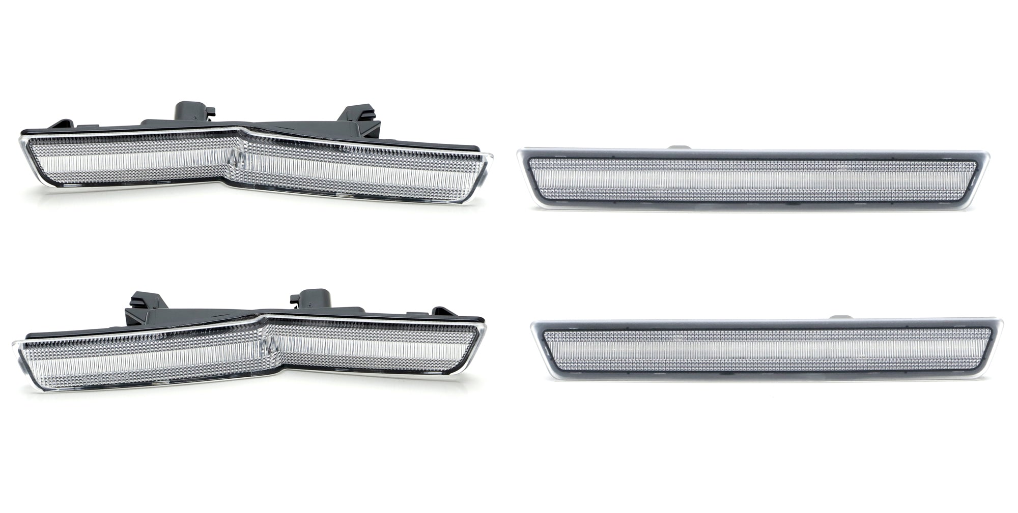 Clear Lens White Front/Rear LED Side Markers for 2015-2023 Dodge Challenger Widebody - Enhanced Visibility & Style for Night Driving & Car Shows