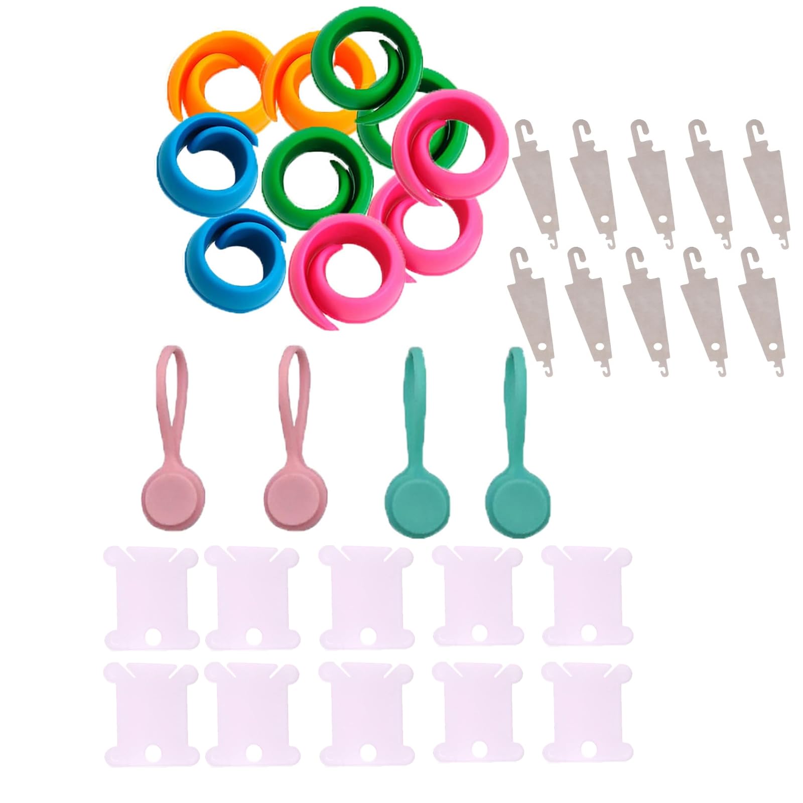 14 Pcs Fabric Huggers Cross Stitch Silicone Thread Spool Holders - Embroidery Sewing Cotton Reel Tidy Clips with Magnetic Fabric Clips for Organizing Threads and Needles - Perfect for Cross Stitch, Sewing Projects & Craft Storage