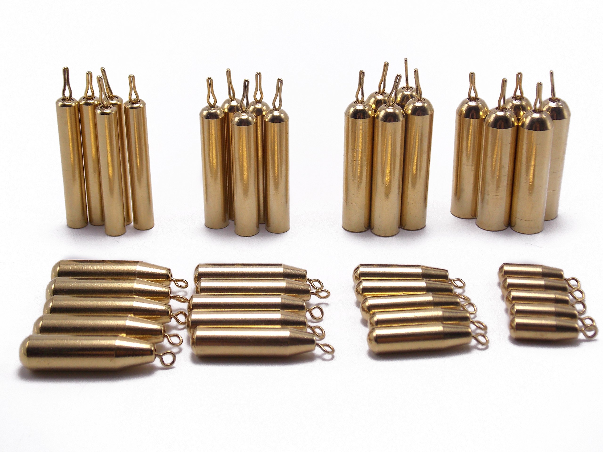 41pcs Brass Pencil Drop Shot Fishing Weights - Premium Sinkers for Bass, Walleye & Panfish - Perfect for Freshwater & Saltwater Fishing | Great for Finesse Fishing, Drop Shot Rigs & Light Tackle Applications
