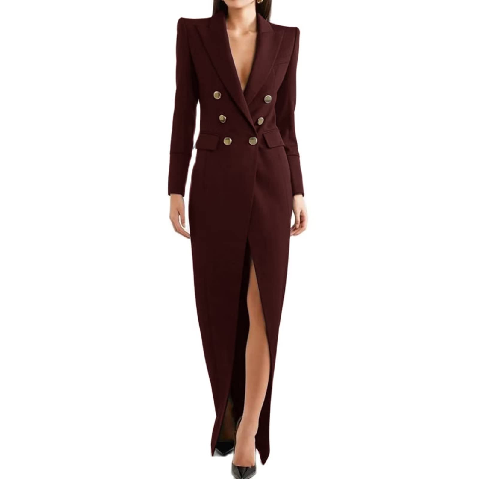 Elegant Women's Double Breasted Blazer Jacket & Trousers Set - Slim Fit Formal Suit for Weddings, Office, and Special Occasions