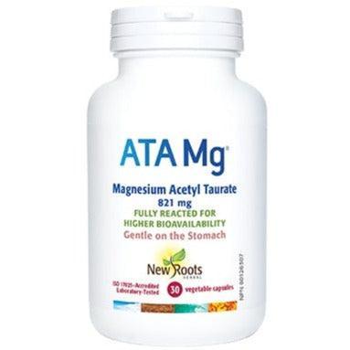 New Roots Herbal ATA Mg (Magnesium Acetyl Taurate) 30 Veggie Caps - Premium Vegan Magnesium Supplement for Stress Relief, Muscle Recovery & Better Sleep - Supports Heart Health & Nervous System Function