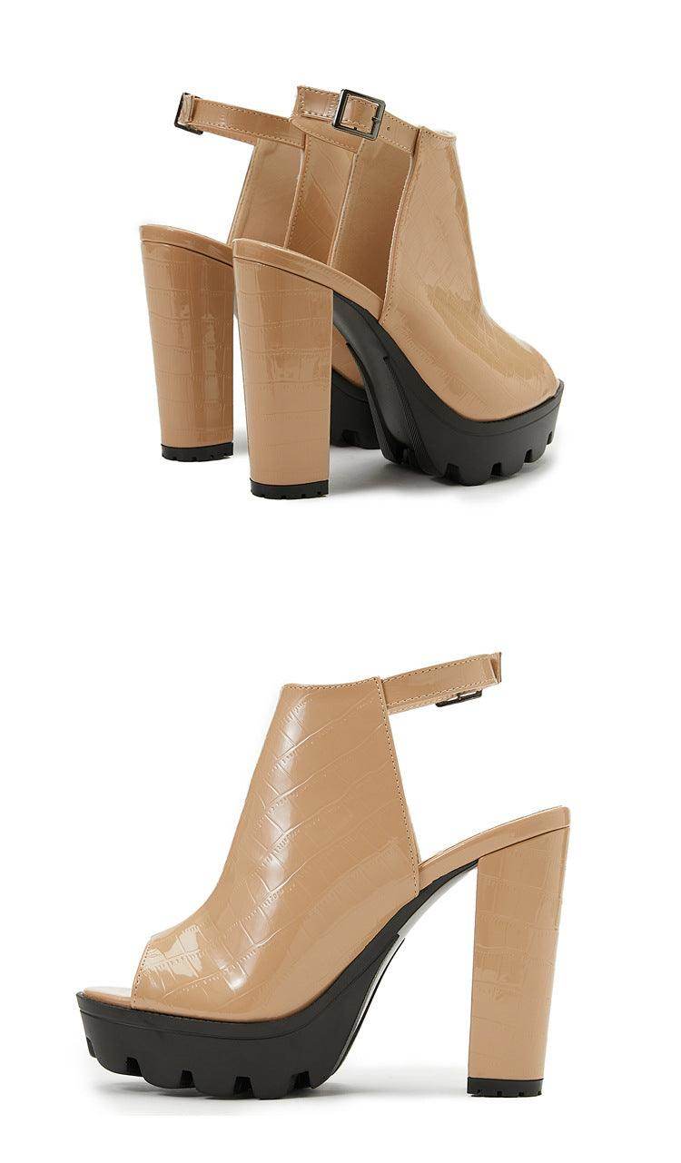Peep Toe Ankle Strap Pointy Block Heel Sandals for Women - Comfortable Dress Shoes for Weddings, Parties & Office Wear - Style 666210033920