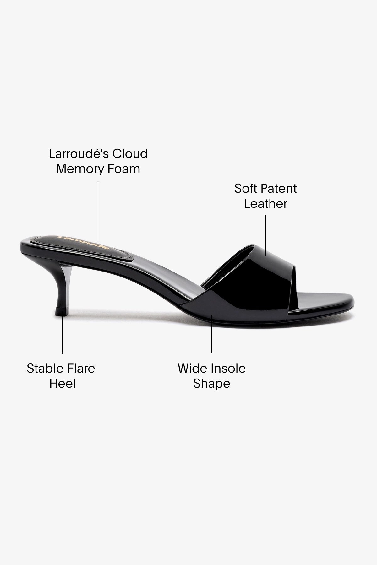 Black Patent Leather Greta Mule Shoes - Women's Comfortable Slip-On Loafers for Office, Casual Wear & Everyday Outfits