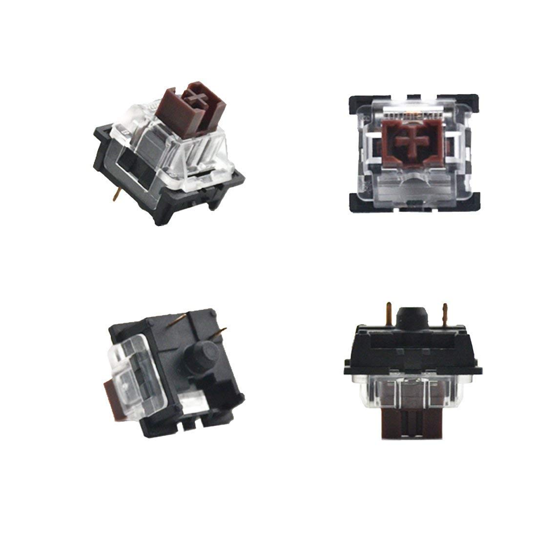 OUTEMU (Gaote) 3 Pin Mechanical Keyboard Switches - Brown Tactile DIY Replacement Switches for Gaming Keyboards - Perfect for PC, Mac, and Office Use