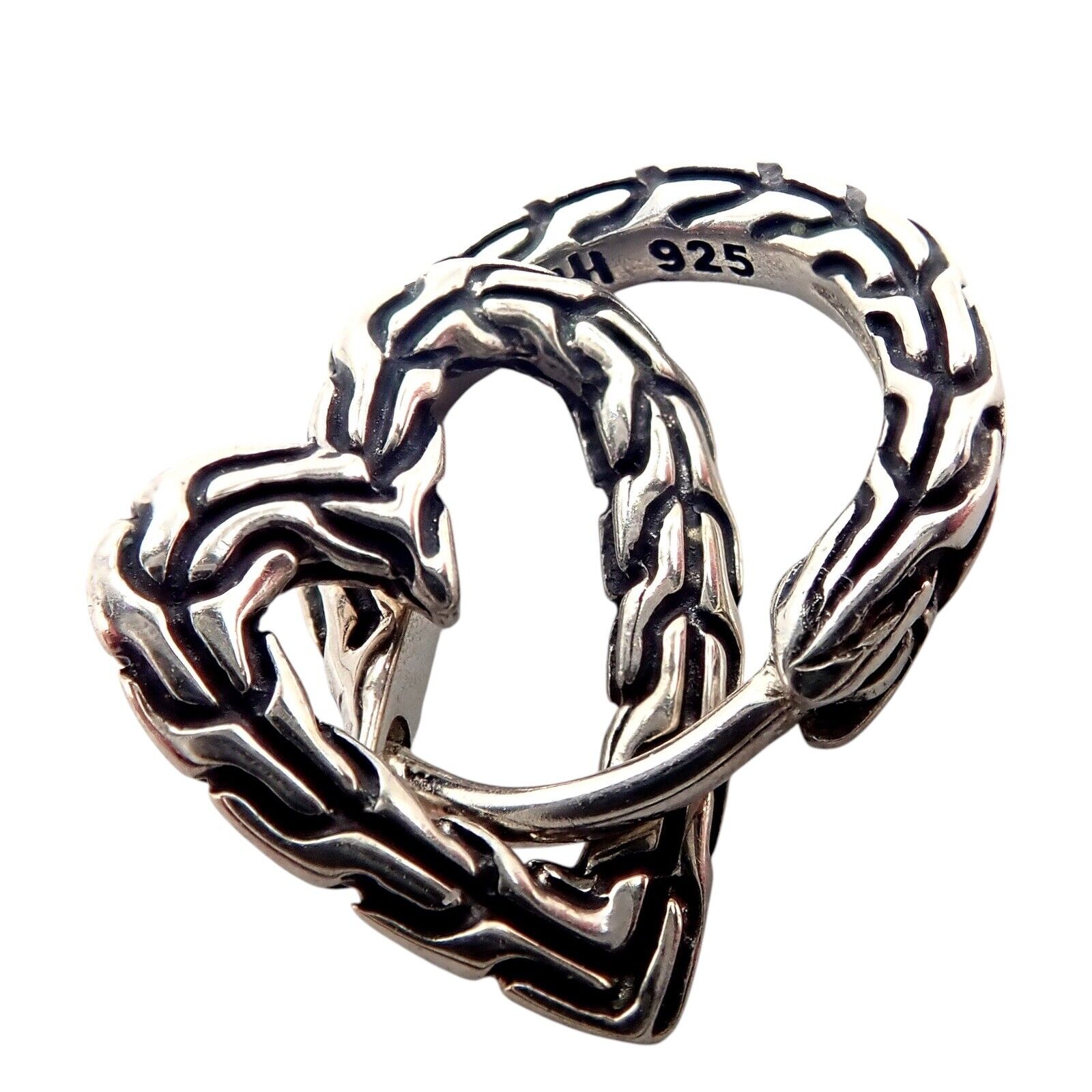 Authentic John Hardy JH Sterling Silver Manah Heart Earrings for Women - Elegant Jewelry Gift for Valentine's Day, Anniversary & Special Occasions