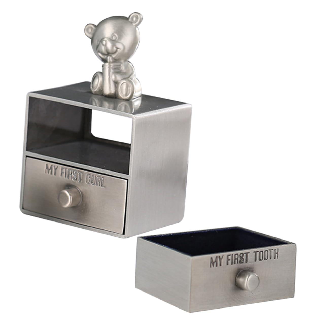 VICASKY Metal Tooth Keepsake Box - Small Decorative Jewelry Storage Container for Baby Teeth, Boys & Girls - Perfect for First Tooth Keepsake, Memory Box & Gift Idea